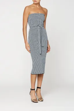 Scanlan Theodore The Crepe Knit Resin Strapless Dres Blue Size S/Au 6 for rent on The Volte - image 1