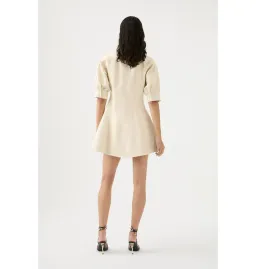 Aje Claire Pearl Mini Dress Sandstone Beige Size AU 4 for rent on The Volte - image 2