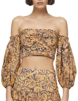Bec & Bridge Samara Long Sleeve Crop Top Floral Print Size 8/S for rent on The Volte - image 2