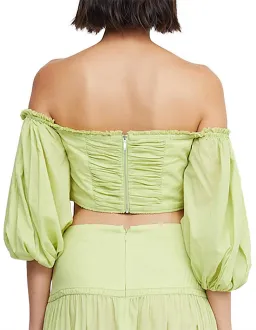 Bec & Bridge Solstice Long Sleeve Crop Top in Lime Size AU 8 for rent on The Volte - image 2