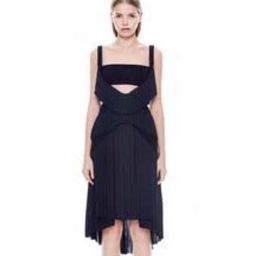 DION LEE -  "Broken Pinafore" Dress in Black with Pink strap (back) for rent on The Volte - image 1