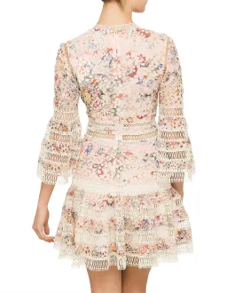 Zimmermann Lovelorn Floral Flutter Mini Dress Pink Floral Size 0 / AU 8 for rent on The Volte - image 2