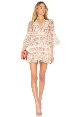 Zimmermann Lovelorn Floral Flutter Mini Dress Pink Floral Size 0 / AU 8 for rent on The Volte - image 3