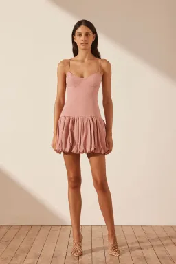 Shona Joy Vento Bustier Bubble Mini Dress Rose Dawn Size 6  for rent on The Volte - image 1