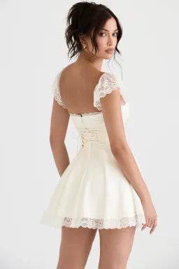 House of CB Kaia A-Line Mini Dress in Ivory Size XS / AU 6 for rent on The Volte - image 2