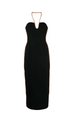 Paris Georgia Nassia Midi Dress Black & Pink Leather Size 10 for rent on The Volte - image 4