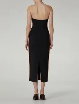 Paris Georgia Nassia Midi Dress Black & Pink Leather Size 10 for rent on The Volte - image 3