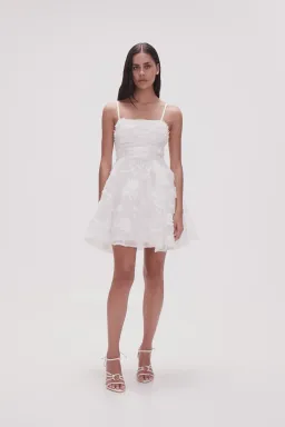 Aje Evangeline Mini Dress Ivory Size 8 for rent on The Volte - image 1