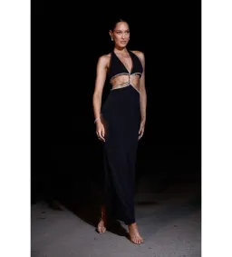 MESHKI Nicha Diamante Cut Out Maxi Dress Black Size 8  for rent on The Volte - image 3