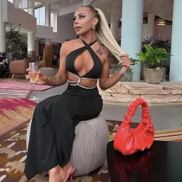 MESHKI Nicha Diamante Cut Out Maxi Dress Black Size 8  for rent on The Volte - image 4