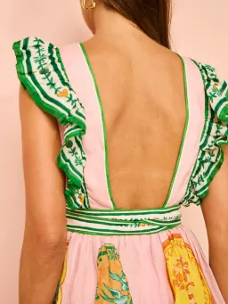 Alemais Porcelain Frill Midi Dress In Pink Size 10 for rent on The Volte - image 7