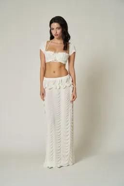 Fait Par Foutch Antoinette Bra Top and Marion Skirt Set Ivory Size 10 for rent on The Volte - image 1