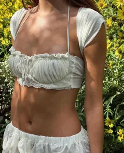 Fait Par Foutch Antoinette Bra Top and Marion Skirt Set Ivory Size 10 for rent on The Volte - image 3