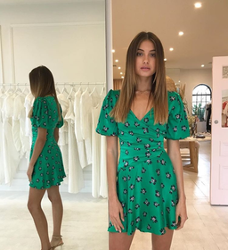 Bec & Bridge Tropicana Mini Dress Green Size 8 for rent on The Volte - image 3