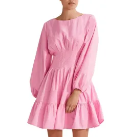 Country Road Cotton Poplin Mini Dress in Pink Size AU 8 for rent on The Volte - image 1