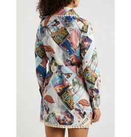 Zimmermann Postcard Shirt Mini Dress Print Size 2 / AU 12 for rent on The Volte - image 3