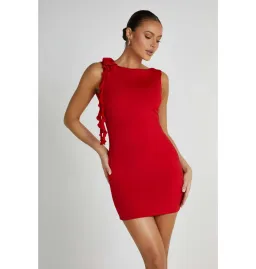 Meshki  Bronte Backless Rose Mini Dress in Red Size AU 8 for rent on The Volte - image 2