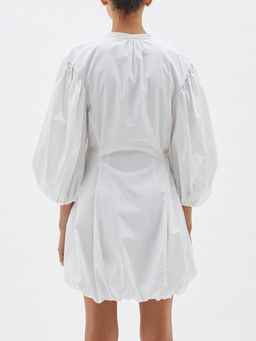 Bassike Gathered Balloon Dress White Size 10 for rent on The Volte - image 2