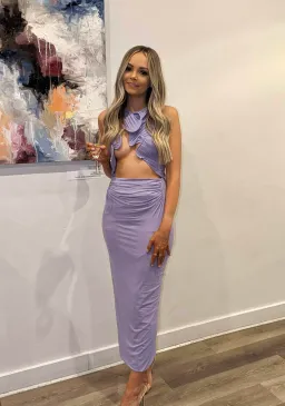 Christopher Esber Venus Tank Midi Dress Lilac Size 8 for rent on The Volte - image 4