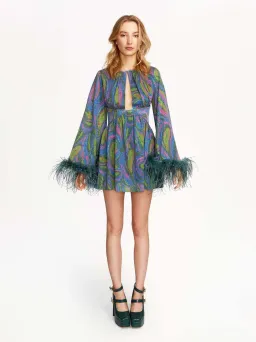 Alice McCall Swan Lake Feather Mini Dress in Clover Size 6 for rent on The Volte - image 1
