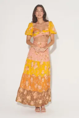 Hansen and Gretel Katarina Top and Mae Skirt Set Multi Floral Size 8 for rent on The Volte - image 1