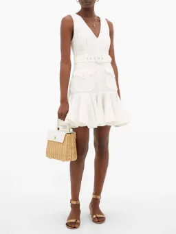 Zimmermann Super Eight Safari Mini Dress Ivory Size 0P / AU 6 for rent on The Volte - image 1