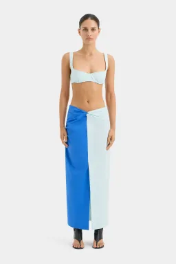 Sir the Label Azul Twist Midi Skirt Ice Blue Cobalt Size 6 for rent on The Volte - image 1