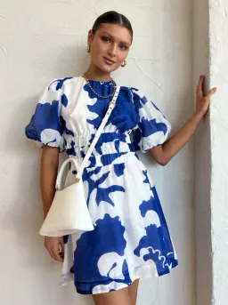 Sir the Label Vivi Open Back Mini Dress In Merce Abstract Print Size 3 / AU 12 for rent on The Volte - image 6