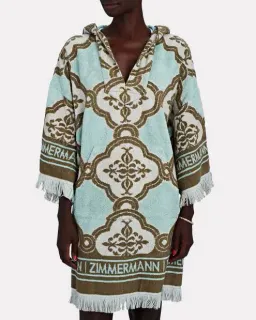 Zimmermann Lyre Fringed Terry Towel Mini Dress Blue Size 1 / AU 10 Toweling Coverup for rent on The Volte - image 1