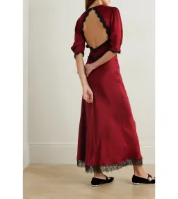 Rixo Gabrielle Open-Back Dress in Red Size AU 20 for rent on The Volte - image 2