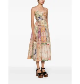 Zimmermann August Tie front Midi Dress  in Patch Floral Size 3 / AU 14 for rent on The Volte - image 2