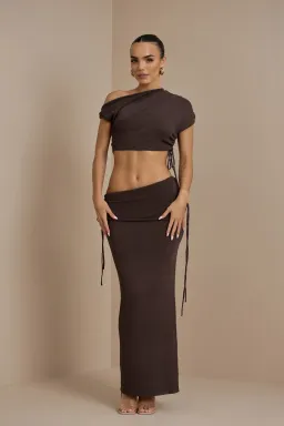 Wander Doll Yris Knit Coord Set in Chocolate Size 8 for rent on The Volte - image 1