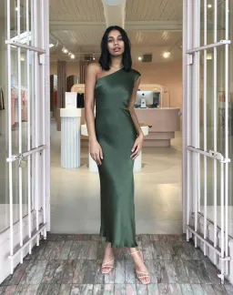 Bec & Bridge Delphine Asym Midi Dress Green Size 8 for rent on The Volte - image 2