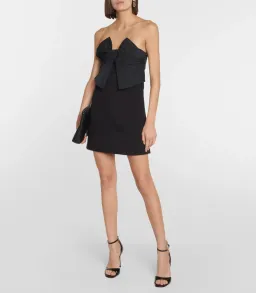 Red Valentino Bow Detailed Strapless Mini Dress Black Size 8 for rent on The Volte - image 1