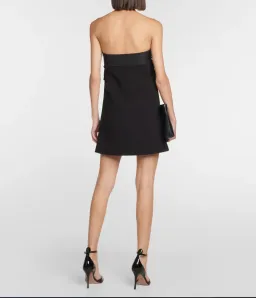 Red Valentino Bow Detailed Strapless Mini Dress Black Size 8 for rent on The Volte - image 2