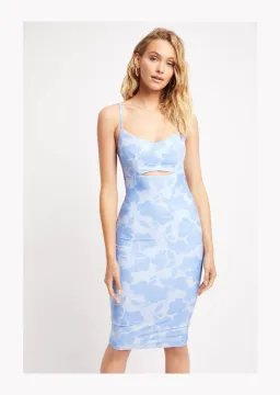 Kookai Turia Midi Dress Blue Floral Size 6 for rent on The Volte - image 2