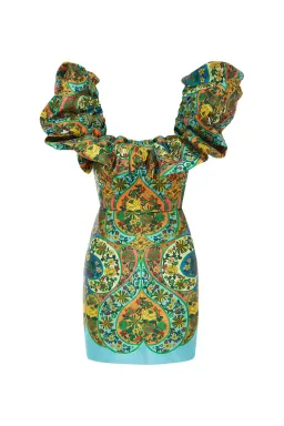 Alemais Sofie Off Shoulder Mini Dress Multi Floral Size AU 14 for rent on The Volte - image 2