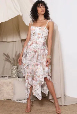 Prem The Label Amina Midi Dress Multi Floral Size 6  for rent on The Volte - image 3