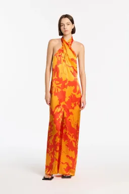 Sir The Label Armel Halter Maxi Dress Orange Size 1 /Au 8 for rent on The Volte - image 1