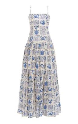 Agua by Agua Bendita Lima Tiered Printed Linen Maxi Dress in Print Size 8 for rent on The Volte - image 5