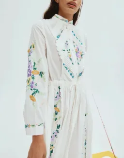 Alemais Willa Embroidered Shirtdress White Size 14 for rent on The Volte - image 3