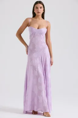 House Of CB Seren Lace Back Maxi Dress Orchid Floral Size M / AU 10 for rent on The Volte - image 2