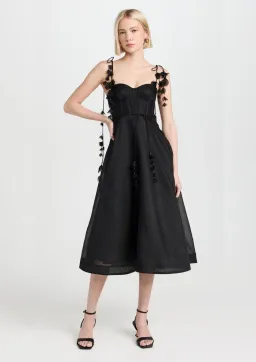 Zimmermann Natura Corset Midi Dress Black Size 3 / AU 14 for rent on The Volte - image 3