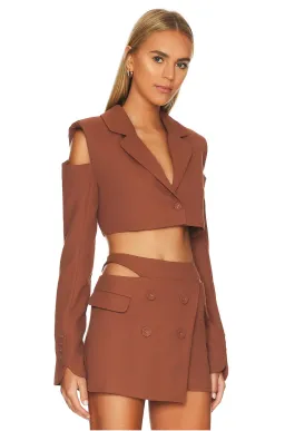 For Love & Lemons Alysa Crop Top and Mini Skirt Set Brown Size S / AU 8 for rent on The Volte - image 4