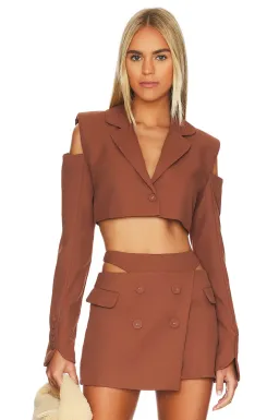 For Love & Lemons Alysa Crop Top and Mini Skirt Set Brown Size S / AU 8 for rent on The Volte - image 2