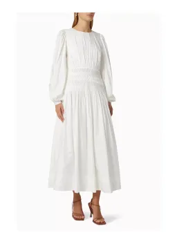 Aje Tidal Tucked Midi Dress Ivory Size 4 for rent on The Volte - image 2