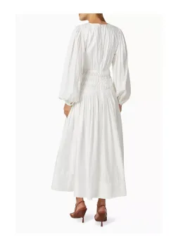 Aje Tidal Tucked Midi Dress Ivory Size 4 for rent on The Volte - image 3