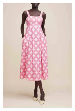 Acler Tate Midi Dress in Pink Mix Size 8 for rent on The Volte - image 1
