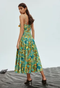 Alemais Sofie Midi Dress Green Print Size 8 for rent on The Volte - image 2