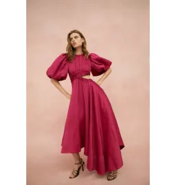 Aje Tidel Tucket Cut Out Midi Dress Pink Size AU 8 for rent on The Volte - image 4